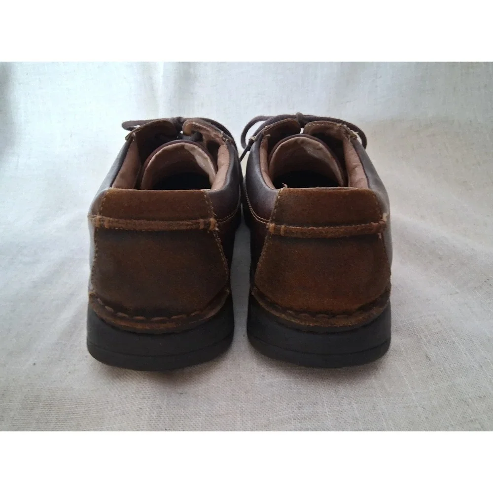 Clarks Mens 30347 Brown Leather Lace Up Oxford Shoes Suede Accents Size 11M